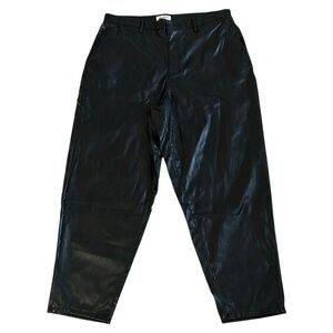 Juicy couture black  faux leather Rodeo pants size 16W NWT